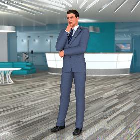 3D model Businessman Thinking Pose